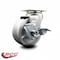 Service Caster 4'' V-Groove Semi Steel Swivel Caster with Bronze Bearing and Brake SCC-20S420-VGBZ-TLB - alternate 5